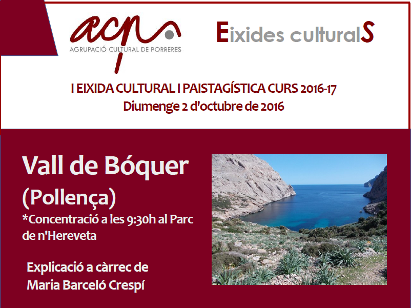 I eixida cultural i paisatgística curs 2016-17: Vall de Bóquer (Pollença)