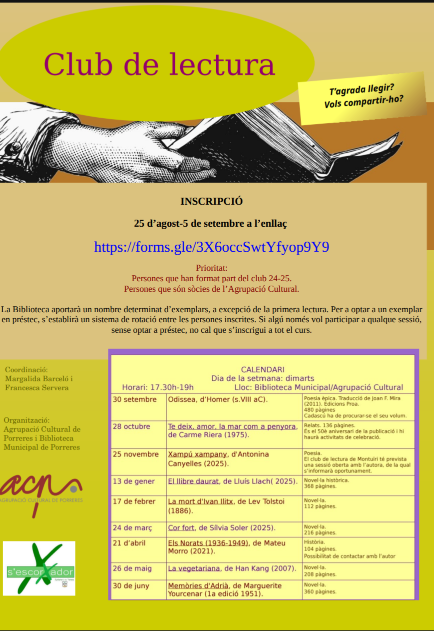 Torna el CLUB DE LECTURA!