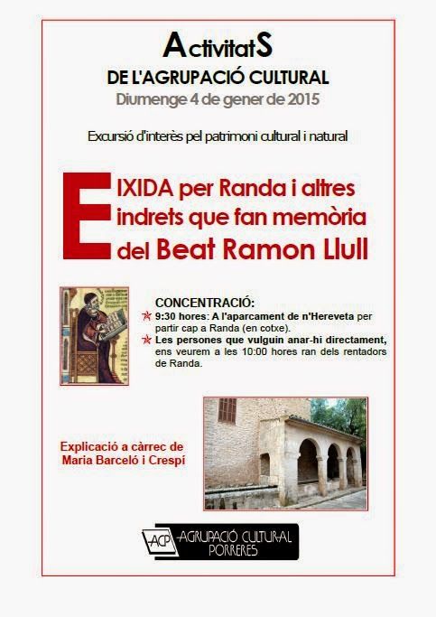 Eixida a Randa i altres indrets que fan memòria del Beat Ramon Llull